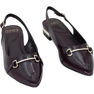 Jones New York Quaden Slingback Flats Burgundy Pointed Toe Women's US 8M